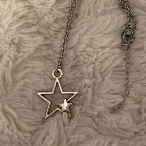Y2K Silver Star Pendant Necklace